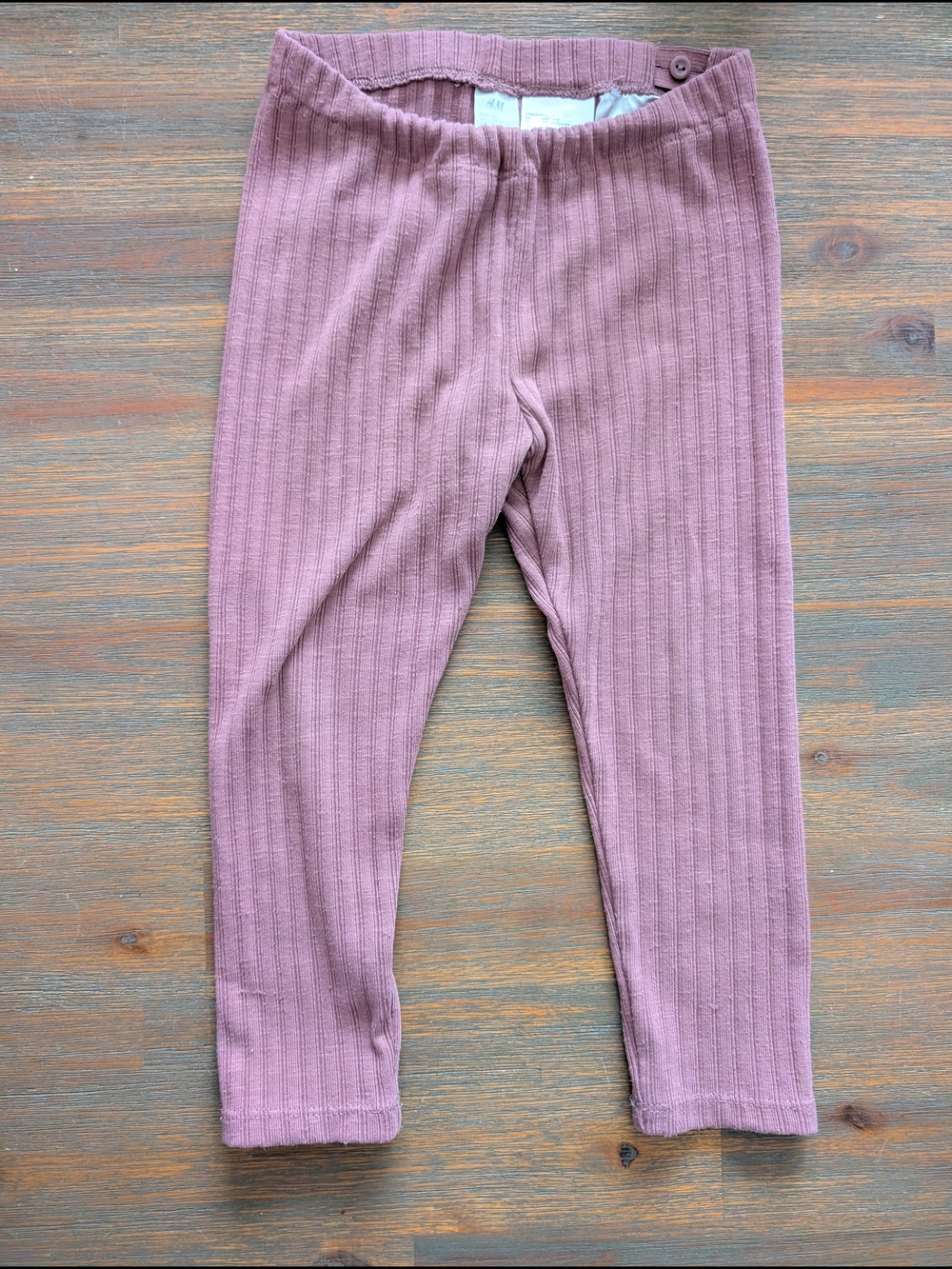 H&M Ribbed Mauve Kids Leggings